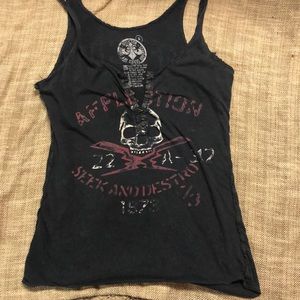 Affliction skull tank top